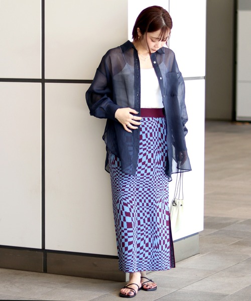 JOINT WORKS（ジョイントワークス）の「J-ウェーブチェックジャガードスカート（スカート・レディース・ブラック/ボルドー・FREE）」の11枚目の写真