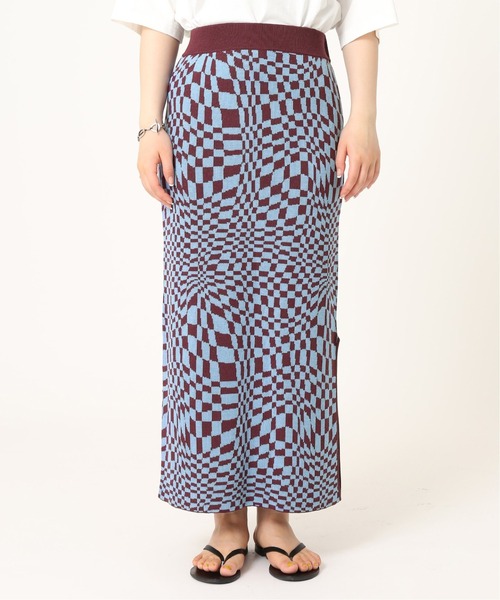 JOINT WORKS（ジョイントワークス）の「J-ウェーブチェックジャガードスカート（スカート・レディース・ブラック/ボルドー・FREE）」の19枚目の写真