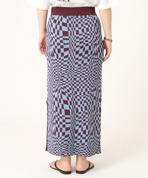 JOINT WORKS（ジョイントワークス）の「J-ウェーブチェックジャガードスカート（スカート・レディース・ブラック/ボルドー・FREE）」の10枚目の写真