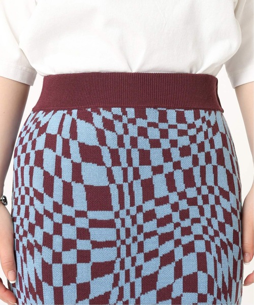 JOINT WORKS（ジョイントワークス）の「J-ウェーブチェックジャガードスカート（スカート・レディース・ブラック/ボルドー・FREE）」の12枚目の写真