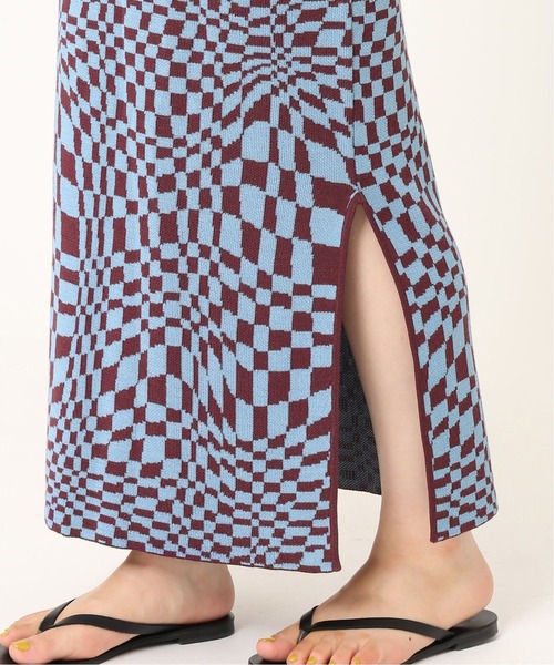 JOINT WORKS（ジョイントワークス）の「J-ウェーブチェックジャガードスカート（スカート・レディース・ブラック/ボルドー・FREE）」の16枚目の写真