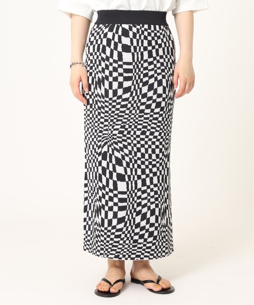 JOINT WORKS（ジョイントワークス）の「J-ウェーブチェックジャガードスカート（スカート・レディース・ブラック/ボルドー・FREE）」の14枚目の写真