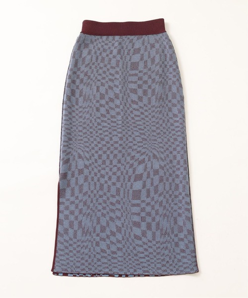 JOINT WORKS（ジョイントワークス）の「J-ウェーブチェックジャガードスカート（スカート・レディース・ブラック/ボルドー・FREE）」の9枚目の写真
