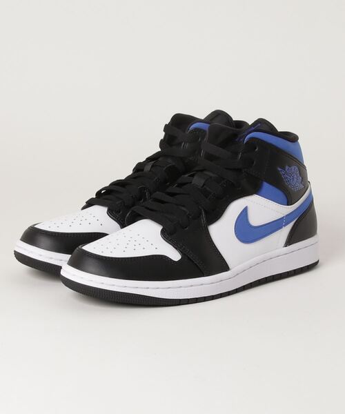 JORDAN BRAND（ジョーダンブランド）の「AIR JORDAN 1 MID　554724-140（スニーカー・メンズ・ブラック×ブルー・26.5cm/27.5cm/30.0cm/25.0cm/26.0cm/27.0cm/28.0cm/29.0cm/25.5cm/28.5cm）」の10枚目の写真