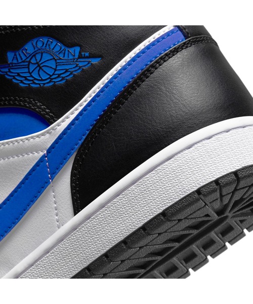 JORDAN BRAND（ジョーダンブランド）の「AIR JORDAN 1 MID　554724-140（スニーカー・メンズ・ブラック×ブルー・26.5cm/27.5cm/30.0cm/25.0cm/26.0cm/27.0cm/28.0cm/29.0cm/25.5cm/28.5cm）」の7枚目の写真