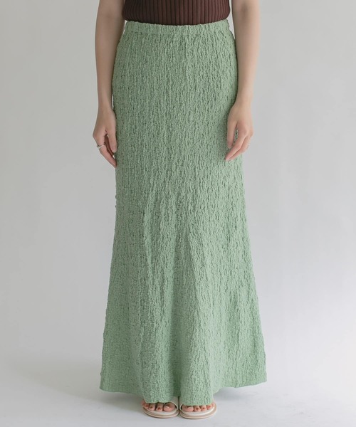 KBF(ケイビーエフ)の「ランダムシャーリングマーメイドスカート(スカート・レディース・ブラウン/グリーン/ライトベージュ・ONE)」の5枚目の写真