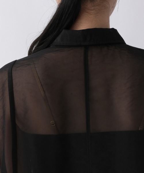 LOWRYS FARM（ローリーズファーム）の「シャンブレーシアーシャツＬＳ　959390（シャツ/ブラウス・レディース・ブラック/グレー/ブラウン/グリーン・FREE）」の12枚目の写真