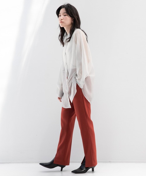 LOWRYS FARM（ローリーズファーム）の「シャンブレーシアーシャツＬＳ　959390（シャツ/ブラウス・レディース・ブラック/グレー/ブラウン/グリーン・FREE）」の16枚目の写真