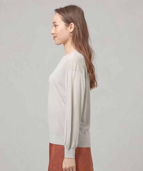 THE STATION STORE(ザ ステーション ストア)の「<closet story(クローゼットストーリー)>シアー プルオーバー ニット -ウォッシャブル-(ニット/セーター・レディース・ライトグレー/ブラック/イエロー・FREE)」の8枚目の写真