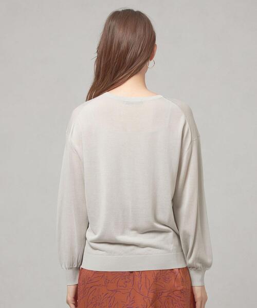 THE STATION STORE(ザ ステーション ストア)の「<closet story(クローゼットストーリー)>シアー プルオーバー ニット -ウォッシャブル-(ニット/セーター・レディース・ライトグレー/ブラック/イエロー・FREE)」の14枚目の写真