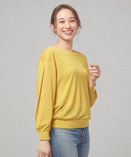 THE STATION STORE(ザ ステーション ストア)の「<closet story(クローゼットストーリー)>シアー プルオーバー ニット -ウォッシャブル-(ニット/セーター・レディース・ライトグレー/ブラック/イエロー・FREE)」の6枚目の写真