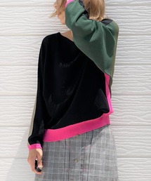 Q | ブロックカラー天竺ドルマンニット(ニット/セーター)