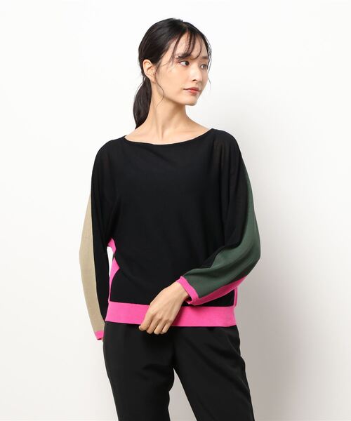 Q（キュー）の「ブロックカラー天竺ドルマンニット（ニット/セーター・レディース・ブラック系その他/グレー系その他・MEDIUM）」の15枚目の写真