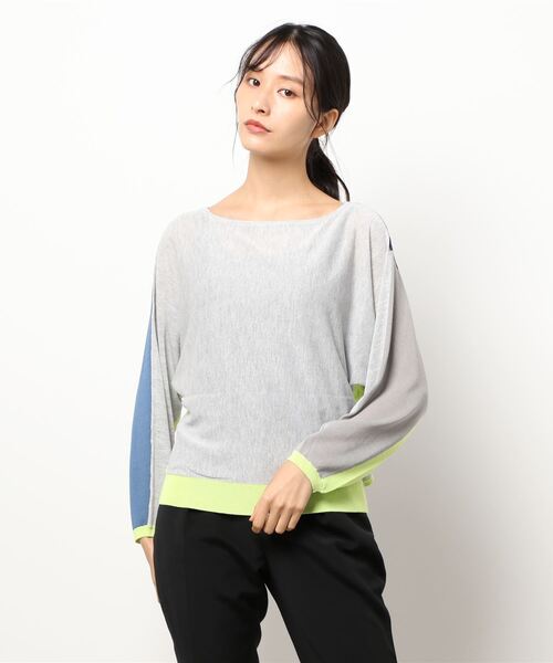 Q（キュー）の「ブロックカラー天竺ドルマンニット（ニット/セーター・レディース・ブラック系その他/グレー系その他・MEDIUM）」の14枚目の写真