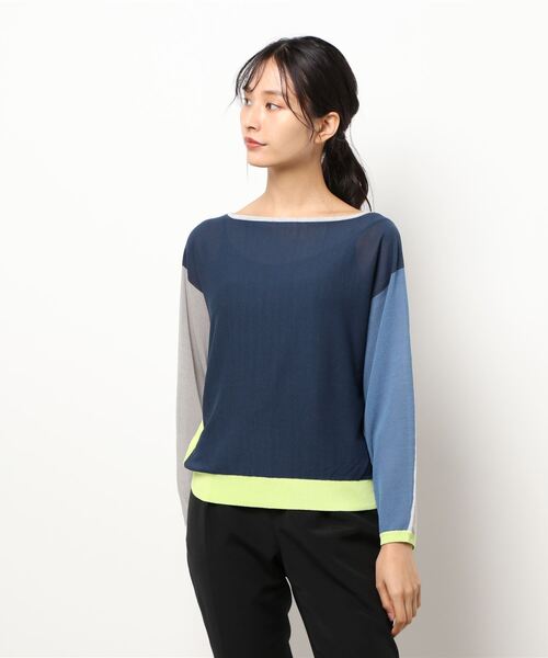 Q（キュー）の「ブロックカラー天竺ドルマンニット（ニット/セーター・レディース・ブラック系その他/グレー系その他・MEDIUM）」の10枚目の写真