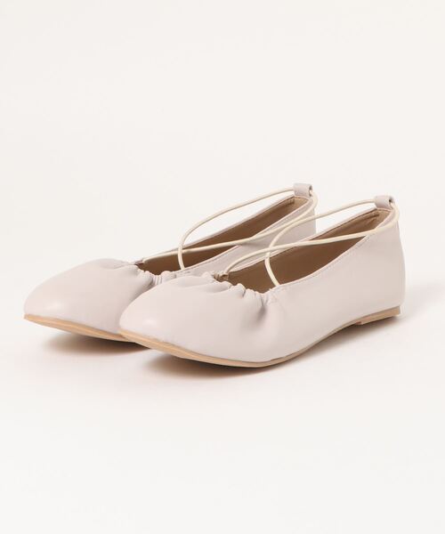 ehka sopo(エヘカソポ)の「ギャザーバレエシューズ(バレエシューズ・レディース・ブラウン/ブラック/オフホワイト・MEDIUM/LARGE)」の4枚目の写真