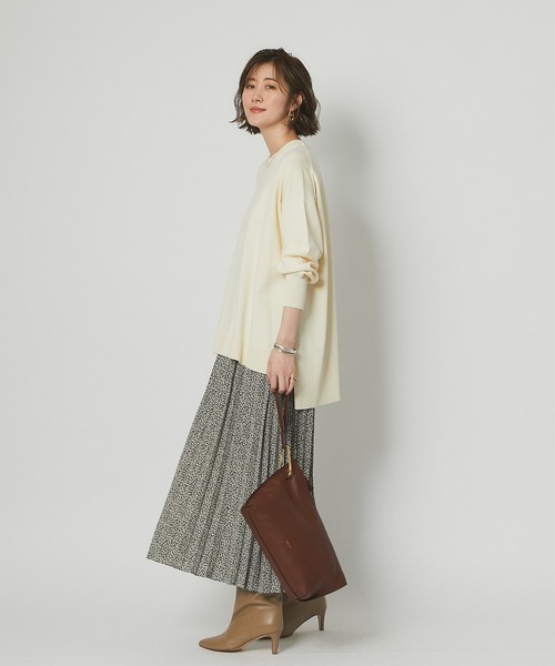 RIVE DROITE（リヴドロワ）の「それぞれ単品でも着られる優秀セット　プルオーバー＆プリーツスカートセット（ワンピース・レディース・アイボリー/ブラック・FREE）」の3枚目の写真