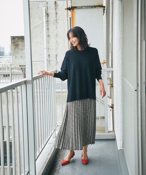 RIVE DROITE（リヴドロワ）の「それぞれ単品でも着られる優秀セット　プルオーバー＆プリーツスカートセット（ワンピース・レディース・アイボリー/ブラック・FREE）」の12枚目の写真