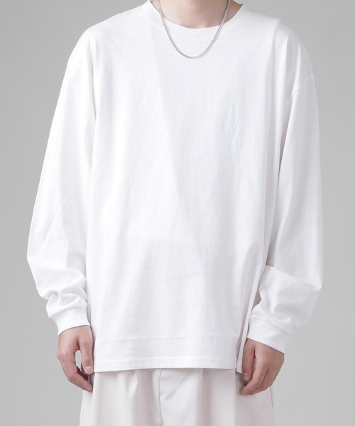 SPINNS（スピンズ）の「【ゆったりシルエット】オーバーサイズロングスリーブTシャツ（Tシャツ/カットソー・メンズ・ブルー/ブラック/ホワイト・M/L/XL）」の6枚目の写真