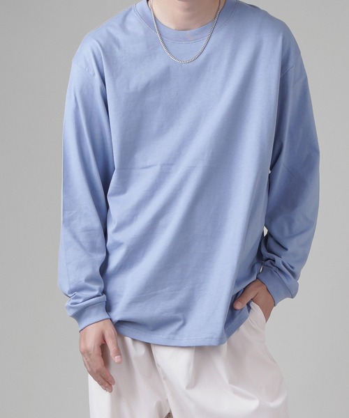 SPINNS（スピンズ）の「【ゆったりシルエット】オーバーサイズロングスリーブTシャツ（Tシャツ/カットソー・メンズ・ブルー/ブラック/ホワイト・M/L/XL）」の7枚目の写真