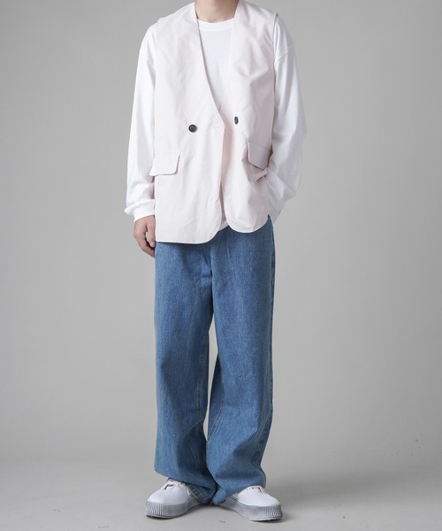 SPINNS（スピンズ）の「【ゆったりシルエット】オーバーサイズロングスリーブTシャツ（Tシャツ/カットソー・メンズ・ブルー/ブラック/ホワイト・M/L/XL）」の8枚目の写真