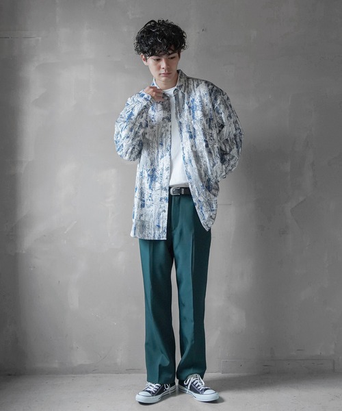 SPINNS（スピンズ）の「【ゆったりシルエット】オーバーサイズロングスリーブTシャツ（Tシャツ/カットソー・メンズ・ブルー/ブラック/ホワイト・M/L/XL）」の14枚目の写真