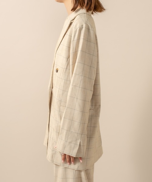 mline（エムライン）の「[mline] WEB限定 チェックジャケット（テーラードジャケット・レディース・ブラック/ブラウン/ベージュ・FREE）」の16枚目の写真