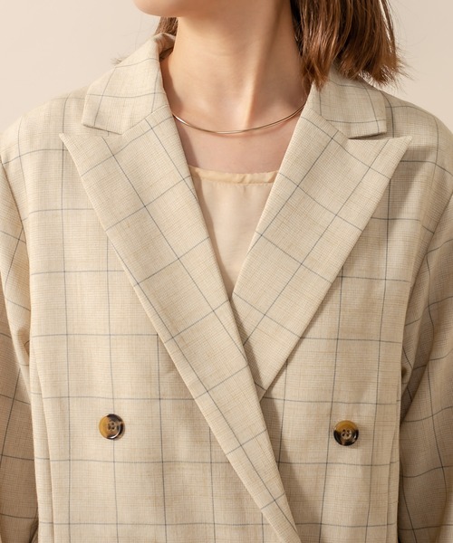 mline（エムライン）の「[mline] WEB限定 チェックジャケット（テーラードジャケット・レディース・ブラック/ブラウン/ベージュ・FREE）」の14枚目の写真