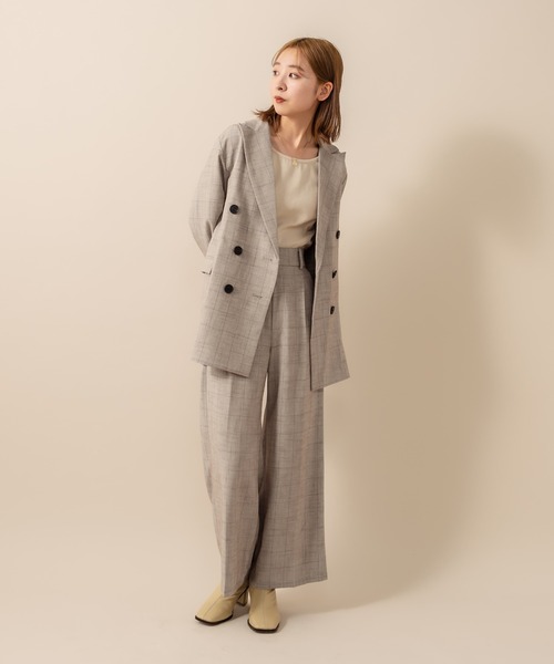 mline（エムライン）の「[mline] WEB限定 チェックジャケット（テーラードジャケット・レディース・ブラック/ブラウン/ベージュ・FREE）」の15枚目の写真