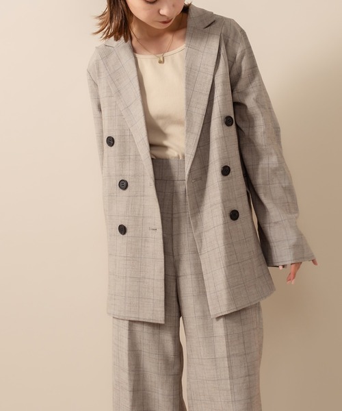 mline（エムライン）の「[mline] WEB限定 チェックジャケット（テーラードジャケット・レディース・ブラック/ブラウン/ベージュ・FREE）」の18枚目の写真