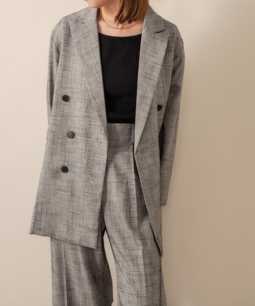 mline（エムライン）の「[mline] WEB限定 チェックジャケット（テーラードジャケット・レディース・ブラック/ブラウン/ベージュ・FREE）」の10枚目の写真