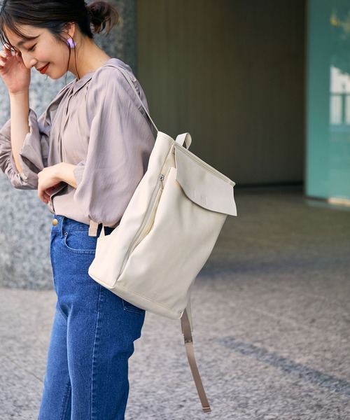 Legato Largo（レガートラルゴ）の「【新色追加】【WEB限定】【Legato Largo】PC収納もできる。Lineare リュック（バックパック/リュック・レディース・キナリ/ダークブラウン/ブラック/ホワイト系その他・FREE）」の19枚目の写真