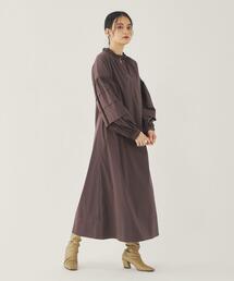 EMMEL REFINES | ＜EMMEL REFINES（エメル リファインズ）＞EM ワイドタック 袖ボリューム ワンピース －ウォッシャブル－(ワンピース)