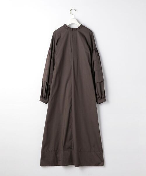 【新品タグ付】EMMEL REFINESワイドタック 袖ボリューム ワンピース EMMEL REFINES ワイドタック袖ボリュームワンピース ブラウン