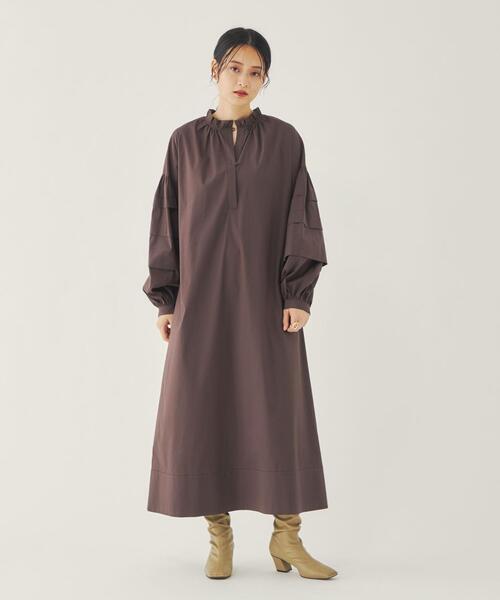 【新品タグ付】EMMEL REFINESワイドタック 袖ボリューム ワンピース EMMEL REFINES(エメルリファインズ)の「<EMMEL REFINES