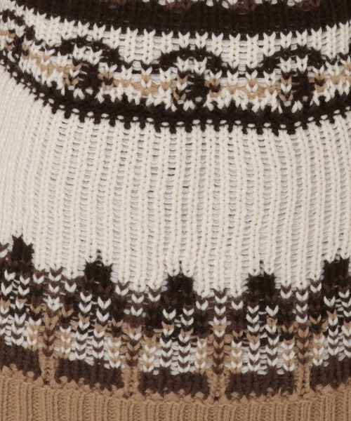 REDYAZEL（レディアゼル）の「オリジナルジャガードホック付きトップス（ニット/セーター・レディース・ベージュ/ライトグレー/ネイビー・FREE）」の14枚目の写真