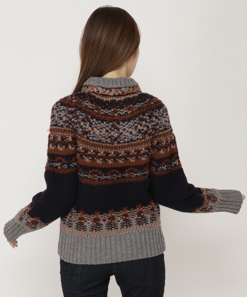 REDYAZEL（レディアゼル）の「オリジナルジャガードホック付きトップス（ニット/セーター・レディース・ベージュ/ライトグレー/ネイビー・FREE）」の11枚目の写真