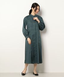 N.（N. Natural Beauty Basic） | デザインステッチバンドカラーワンピース(ワンピース)