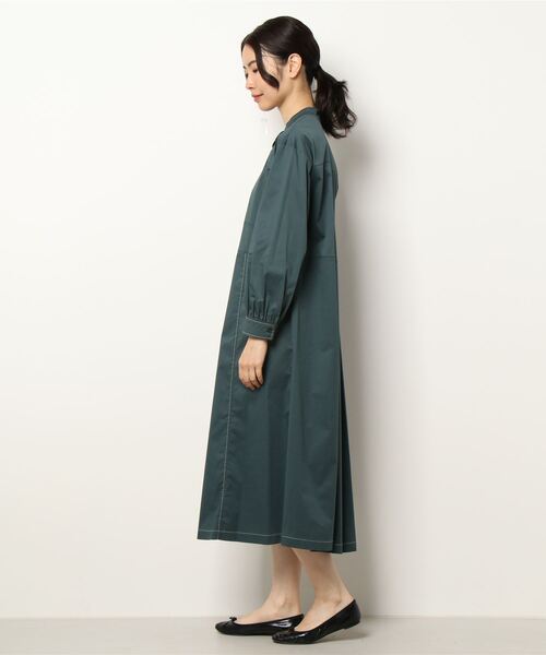 N.（N. Natural Beauty Basic）（エヌエヌナチュラルビューティーベーシック）の「デザインステッチバンドカラーワンピース（ワンピース・レディース・パープル/ブラック/グリーン・MEDIUM）」の5枚目の写真