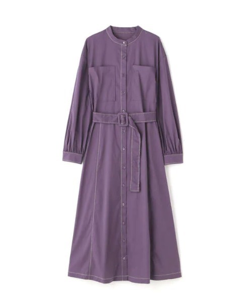 N.（N. Natural Beauty Basic）（エヌエヌナチュラルビューティーベーシック）の「デザインステッチバンドカラーワンピース（ワンピース・レディース・パープル/ブラック/グリーン・MEDIUM）」の15枚目の写真