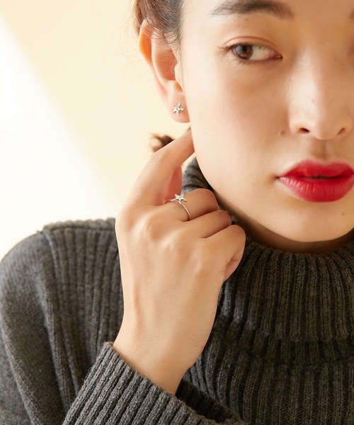 ear PAPILLONNER（イアパピヨネ）の「（WEB限定）スター×パールビッグキャッチ2WAYピアス（ピアス（両耳用）・レディース・シルバー/ゴールド・FREE）」の9枚目の写真