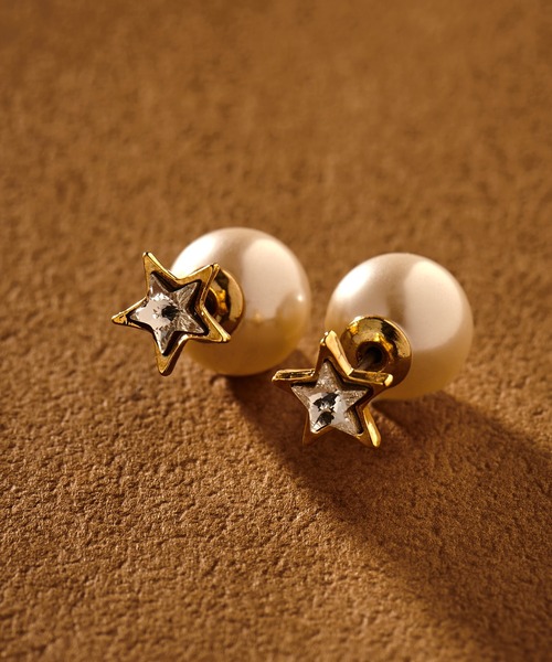 ear PAPILLONNER（イアパピヨネ）の「（WEB限定）スター×パールビッグキャッチ2WAYピアス（ピアス（両耳用）・レディース・シルバー/ゴールド・FREE）」の17枚目の写真