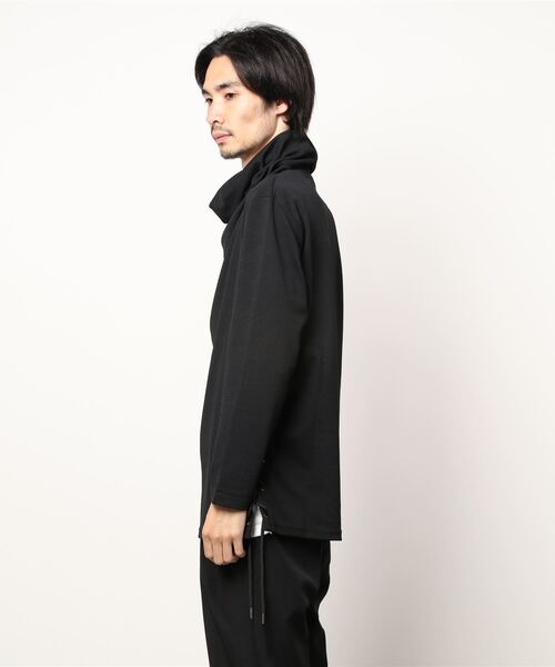 semantic design（セマンティックデザイン）の「セマンティックデザイン/semantic design　ドレープデザイン長袖ゆるTシャツ（Tシャツ/カットソー・メンズ・ブラック/ホワイト・MEDIUM/X-LARGE/LARGE）」の3枚目の写真