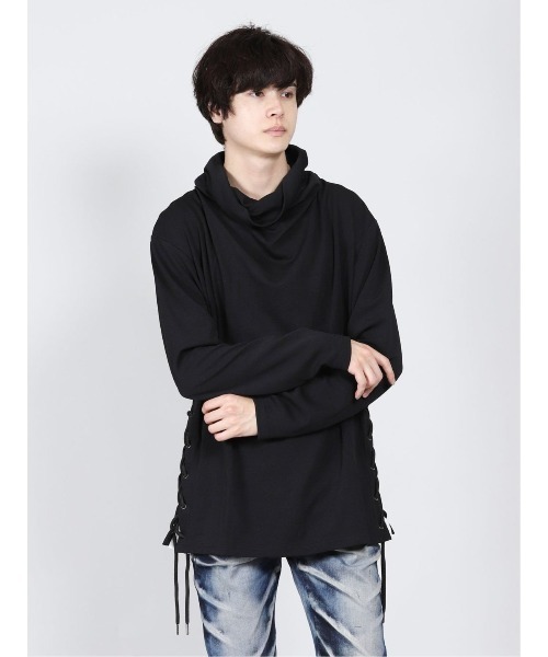 semantic design（セマンティックデザイン）の「セマンティックデザイン/semantic design　ドレープデザイン長袖ゆるTシャツ（Tシャツ/カットソー・メンズ・ブラック/ホワイト・MEDIUM/X-LARGE/LARGE）」の2枚目の写真