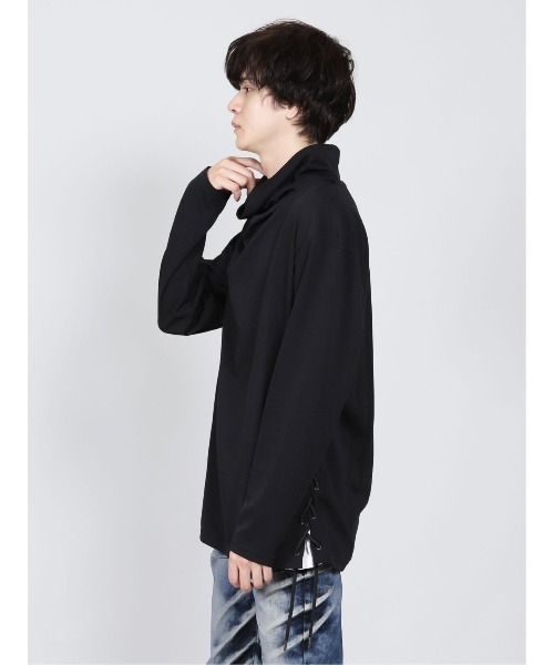 semantic design（セマンティックデザイン）の「セマンティックデザイン/semantic design　ドレープデザイン長袖ゆるTシャツ（Tシャツ/カットソー・メンズ・ブラック/ホワイト・MEDIUM/X-LARGE/LARGE）」の6枚目の写真