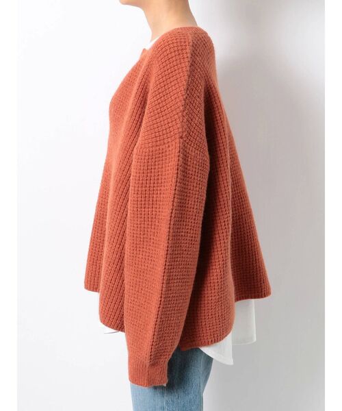 Ungrid（アングリッド）の「ワイドショートワッフルニット（ニット/セーター・レディース・オフホワイト/カーキ/オレンジ・FREE）」の17枚目の写真