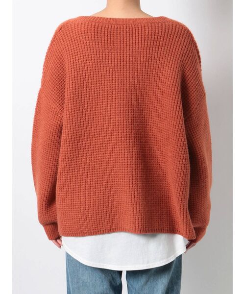 Ungrid（アングリッド）の「ワイドショートワッフルニット（ニット/セーター・レディース・オフホワイト/カーキ/オレンジ・FREE）」の18枚目の写真