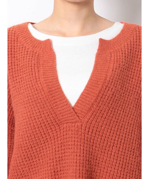 Ungrid（アングリッド）の「ワイドショートワッフルニット（ニット/セーター・レディース・オフホワイト/カーキ/オレンジ・FREE）」の19枚目の写真