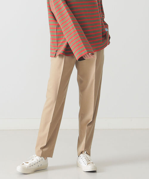 BEAMS LIGHTS(ビームスライツ)の「BEAMS LIGHTS / ウール 混 サキソニー テーパード パンツ(その他パンツ・レディース・ベージュ/ブラック・36/38)」の2枚目の写真