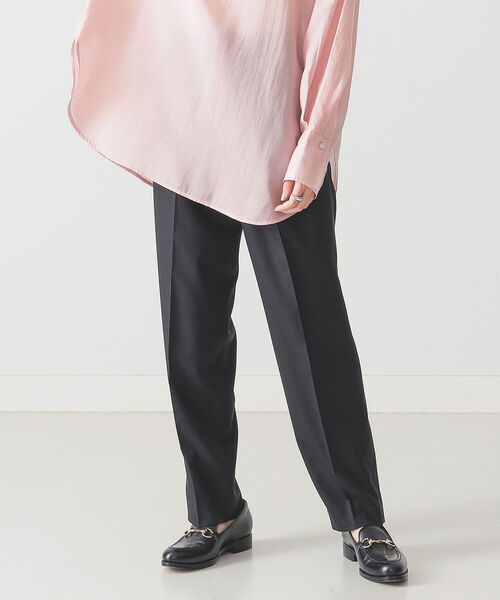 BEAMS LIGHTS(ビームスライツ)の「BEAMS LIGHTS / ウール 混 サキソニー テーパード パンツ(その他パンツ・レディース・ベージュ/ブラック・36/38)」の3枚目の写真